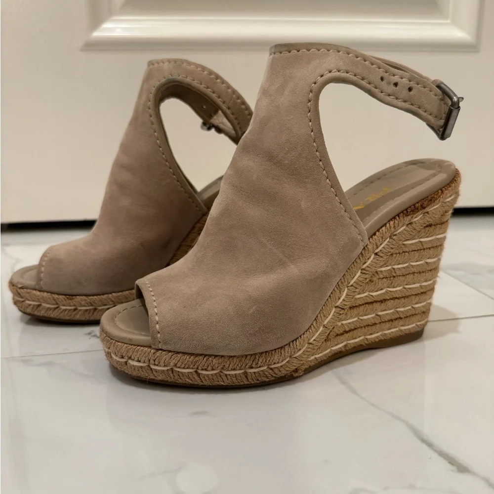Prada Women's Beige Suede Wedges - Picture 2 of 5